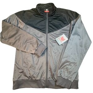 Range Track Jacket Mens XL Grey Black Colorblock‎ Polyester Full Zip Sporty